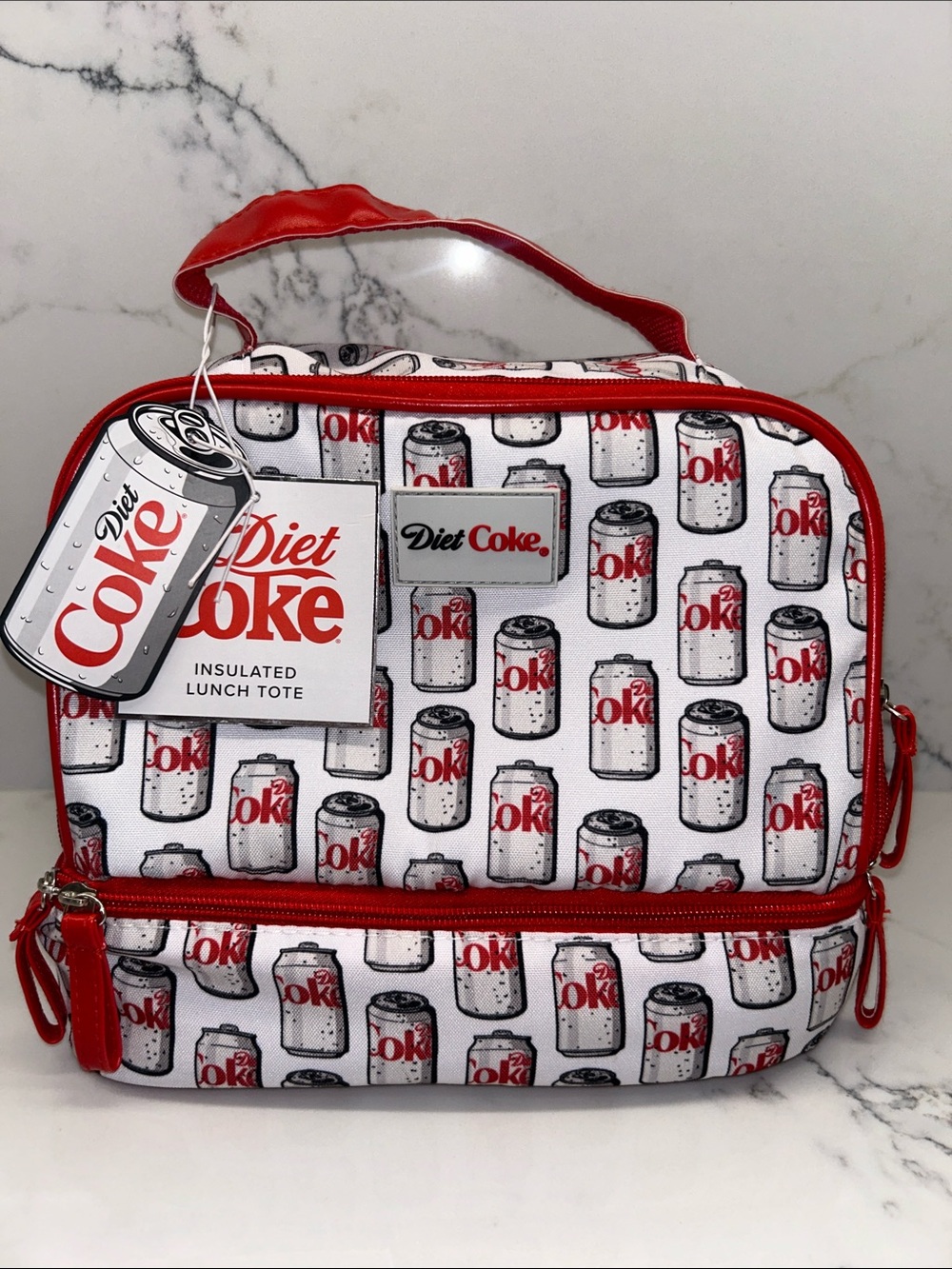 Coca Cola Diet Coke White Insulated Lunch Tote Bag